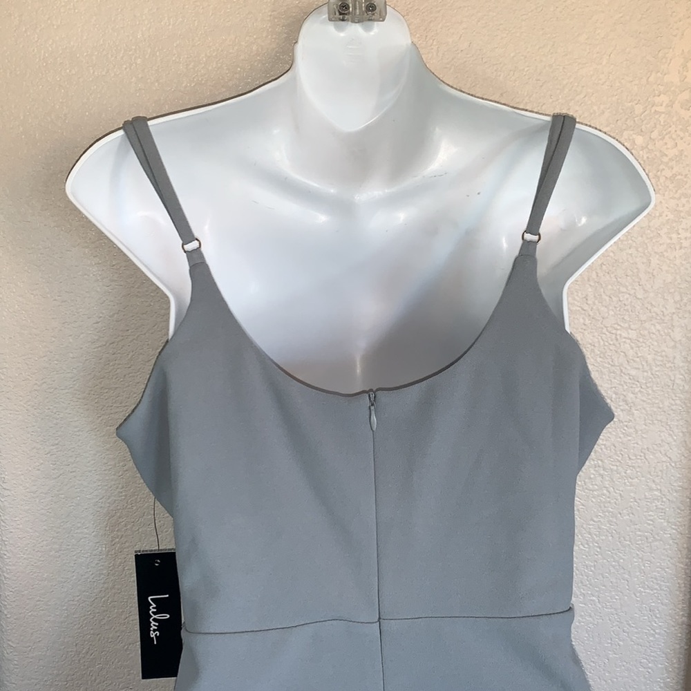 Lulu's party dress, women' XL pale grey, adj. straps, flared skirt, back zip NWT - Picture 8 of 16